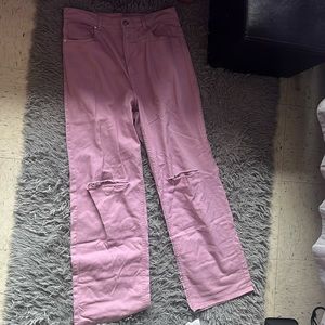 Pink/purple H&M Divided ripped jeans, size 10